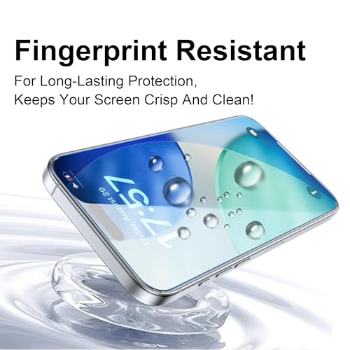 OneFish Screen Protector Privacy Glass for iPhone 17 [ 6.3 Inch ] ，2 Pack | Airbag Edge Protection,Anti Spy Private Tempered Film with Installation Frame , 9H Glass Scratch Resistant, Easy Installation - size: iPhone 17
