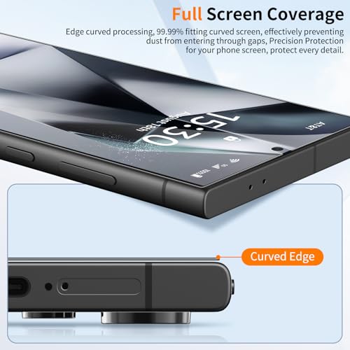 2 Pack Samsung Galaxy S24 Ultra HD Clear Screen Protector, PET Film with Auto Dust Elimination Cabin, Anti-Glare, Sensitive Touch, Bubble-Free, Case Friendly - color: S24-HD