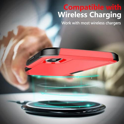 SPIDERCASE for iPhone Xs Max Case, [10 FT Military Grade Drop Protection] [Non-Slip] [2 pcs Tempered Glass Screen Protector] Shockproof Airbag Cushion Protective Case for iPhone Xs Max 6.5” (Red) - color: Red