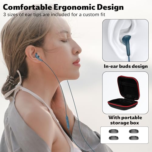 USB C Headphones for iPhone 18 Pro/17 Pro Max 16 Wired Earbuds,Blue - color: Blue
