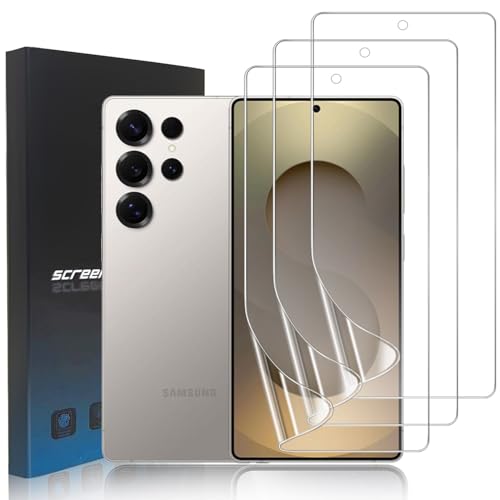 3 Pack Screen Protector for Samsung Galaxy S25 Ultra [Not Glass], Full Coverage Soft Flexible TPU Film for Galaxy S25 Ultra, Anti-Bubble HD Clear Hydrogel Film, Support Fingerprint Reader - size: Samsung Galaxy S25 Ultra