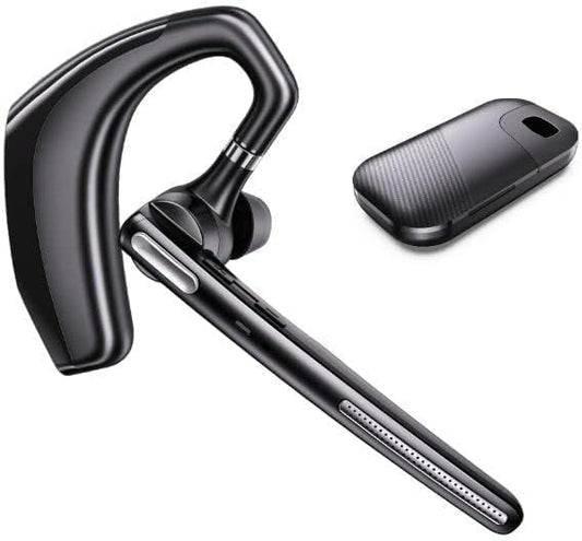 Bluetooth Headset V5.1,Wireless Bluetooth Earpiece with CVC8.0 Dual Mic Noise Cancelling,500mAh Battery for 110H Work Time,Handsfree Earphones for Cell Phones/PC for Business Office/Driving - color: Black+Silver