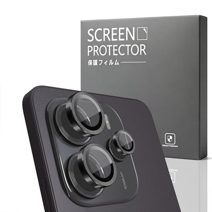 1 Pack Camera Lens Frame for Xiaomi Redmi Note 14 4G, 9H Glass Screen Protector Anti-Scratch, Tempered Glass Metal Individual Camera Cover Accessories for Xiaomi Redmi Note 14 4G, Black - size: for Redmi Note 14 4G