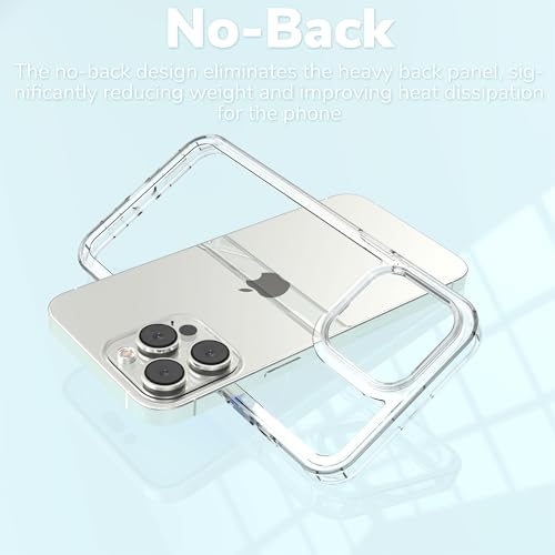 for iPhone 14 Pro Max Clear Bumper Frame No-Back Case, Slim Fit Ultra-Light Anti-Yellowing Transparent Protection Heat Dissipation Bezel Phone Cover Case 6.7" - color: Clear, size: iPhone 14 Pro Max