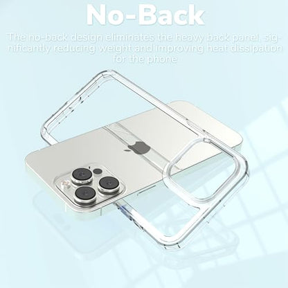for iPhone 14 Pro Max Clear Bumper Frame No-Back Case, Slim Fit Ultra-Light Anti-Yellowing Transparent Protection Heat Dissipation Bezel Phone Cover Case 6.7" - color: Clear, size: iPhone 14 Pro Max
