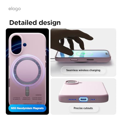 elago Premium Magnetic Silicone Case for iPhone 17 | Compatible with MagSafe, Liquid Silicone Material, Protection, Shockproof, Slim Phone (Light Lilac) - color: Light Lilac, size: iPhone 17