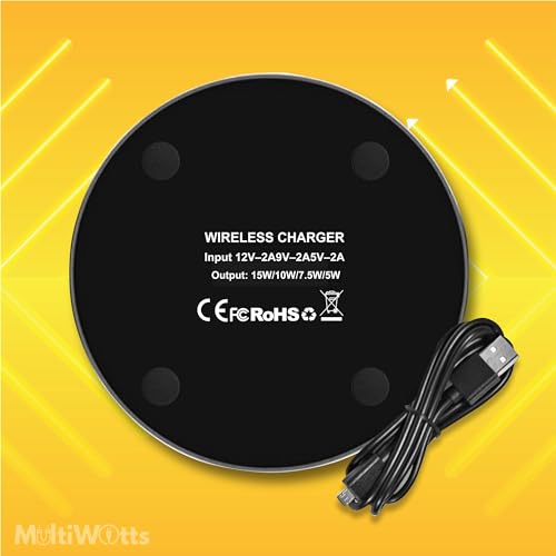 Fast Certified Wireless Charger pad Compatible with iPhone (17/16/15/14/13/12/X/8, Samsung (S26/S25/S24/S23/S22/S20/S10/S9/S8/Note8/9/10 & Other Wireless Charging Compatible Phones and Earphones