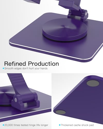 Adjustable Phone & Tablet Stand, Fits 4–9.7in Devices, Purple - color: Purple