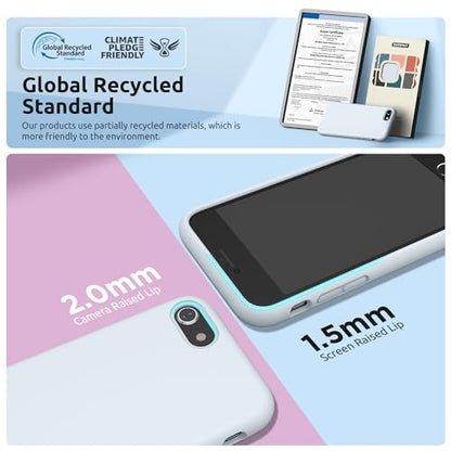 SURPHY Designed for iPhone SE Case, iPhone 8 Case, iPhone 7 Case, Liquid Silicone Phone Case for iPhone se 3rd 2nd SE 2022 SE 2020, Sky Blue - color: Sky Blue