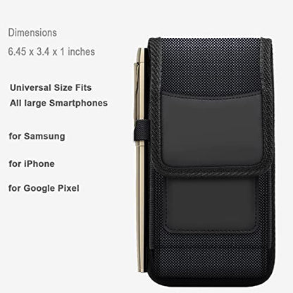 Cell Phone Pouch Nylon Belt Holster Case Compatible for iPhone 17/16/15/14 Pro Max Phone Holster Samsung Moto Case with Belt Clip - color: Nylon