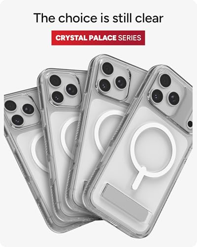 ZAGG Crystal Palace Case for iPhone 17 Pro Max - Clear, Drop Protection (13ft/4m), ClearGuard Anti‑Yellowing & Scratch‑Resistant, MagSafe & Wireless Charging Compatible - size: iPhone 17 Pro Max, style: With Magsafe