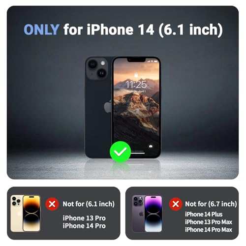 jaroco Magnetic for iPhone 14 Case Heavy Duty Protection Black | Compatible with MagSafe,Military Grade Drop Protection,Translucent Matte,Non-Slip,Shockproof 2-Layer Durable Bumper Case - color: Black, size: iPhone 14