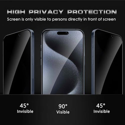 2 Pack for iPhone 15 Pro Max Privacy Screen Protector, Anti Spy Tempered Glass Film, Anti-Spy Protection for iPhone 15 Pro Max Screen Protector - size: iPhone 15 Pro Max
