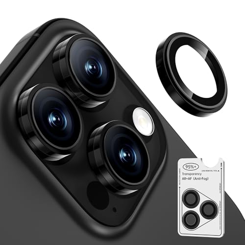 2 Pack Camera Lens Protector for iPhone 17 Pro Max/17 Pro/16 Pro Max/16 Pro/15 Pro Max/15 Pro/14 Pro Max/14 Pro [1:1 Invisible Fit] Military Grade Glass & Metal Camera Cover, Black - color: Black Titanium