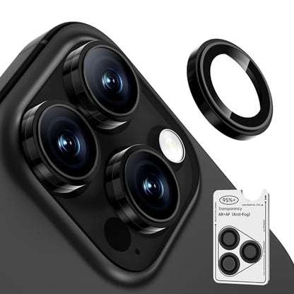2 Pack Camera Lens Protector for iPhone 17 Pro Max/17 Pro/16 Pro Max/16 Pro/15 Pro Max/15 Pro/14 Pro Max/14 Pro [1:1 Invisible Fit] Military Grade Glass & Metal Camera Cover, Black - color: Black Titanium