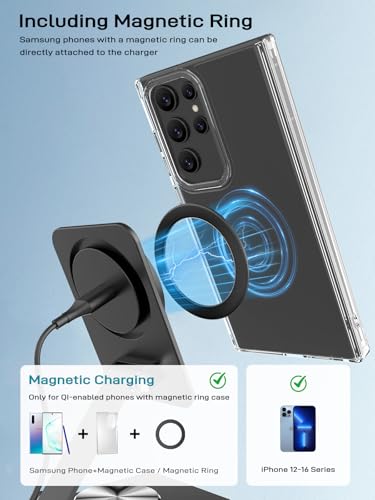 Compatible with MagSafe Charger, 15W Magnetic Charger Stand for Phones - color: Black