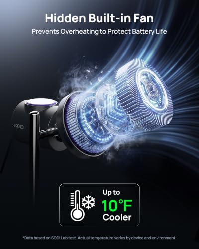SODI Qi2 25W Wireless Charger, 3 in 1 Charging Station with Cooling Fan, Magnetic Qi2.2 Wireless Charger Stand for iPhone 17/16/S26 Ultra/Pixel 10, Apple Watch, AirPods (45W GaN Adapter Included)