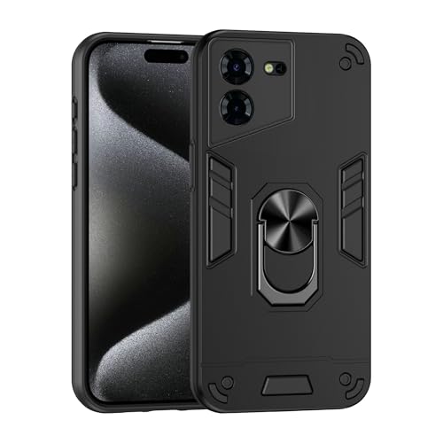 Compatible for Tecno Pova 5 Pro Case,Built-in Stand Shockproof and Drop-Proof Compatible with Tecno Pova 5 Pro 5G LH8n Phone Case Cover Black - color: HY-GZS-black, size: Tecno Pova 5 Pro 5G