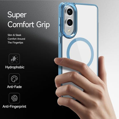 Lunivop for Samsung Galaxy s25 Edge Case Hard [Compatible with Magsafe Wireless Charging] Yellowing Resistant Magnetic Cover Clear para S 25 Edge 6.7 '' 5G 2025 Rugged Best Phone Cases Light Blue - color: Light Blue, size: Compatible with Samsung Galaxy S