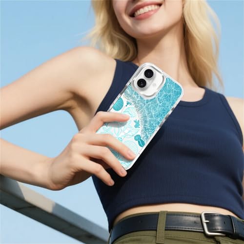 VisEnt Clear Case for iPhone 17, Magnetic Phone Case, Transparent Slim Cover, Military Grade Protection, Shockproof, Anti-Yellowing, Scratch Resistant, Ocean Wave Shell - color: Ocean Wave Shell, size: Iphone 17