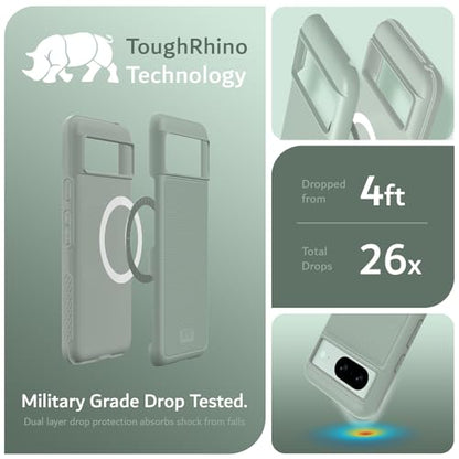 TUDIA MergeGrip [Magsafe Compatible] Designed for Google Pixel 8 Case (2023) - Dual Layer [Military Grade] Shockproof Slim Rugged Tough Heavy Duty Phone Cases - Green Lily - color: Green Lily, size: Magnetic Pixel 8