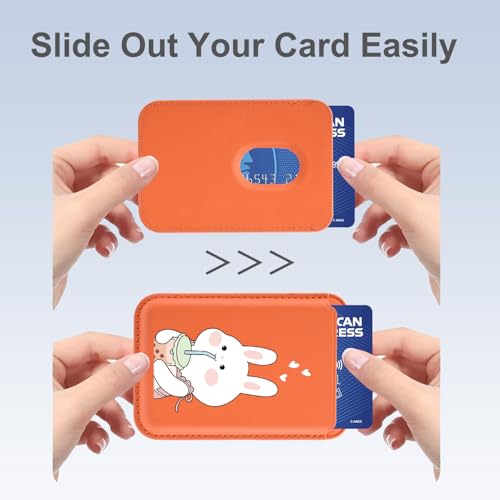 for Magsafe Card Holder | Kawaii Bunny Leather Magnetic Wallet - color: Bunny A