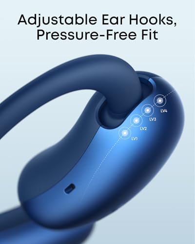 Soundcore AeroFit 2 by Anker Open Ear Earbuds, Open Ear Headphones, Earbuds - color: Abyss Blue, style: Standard