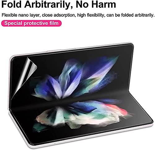 For Samsung Galaxy Z Fold3 5G Screen Protector Hydrogel Film,5 in 1 HD Clear Anti-Scratch Soft Screen Protector for Galaxy Z Fold 3 Front Screen,Inside Screen,Back&Hinge,Lens Film