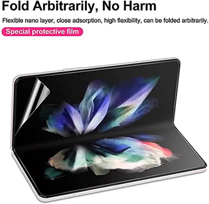For Samsung Galaxy Z Fold3 5G Screen Protector Hydrogel Film,5 in 1 HD Clear Anti-Scratch Soft Screen Protector for Galaxy Z Fold 3 Front Screen,Inside Screen,Back&Hinge,Lens Film