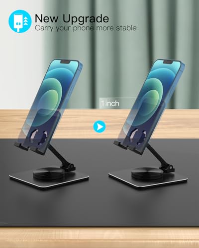 Adjustable Phone & Tablet Stand, Fits 4–9.7in Devices, Black - color: Black