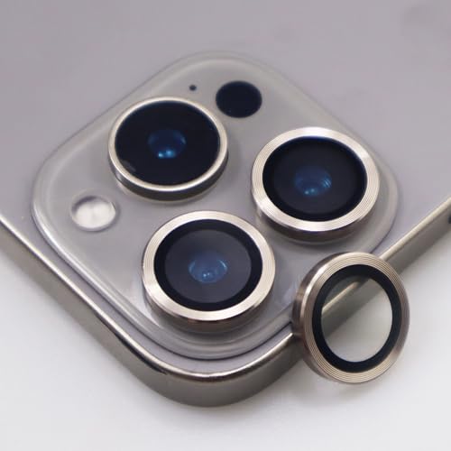 BONVAN for iPhone 16 Pro / 16 Pro Max Camera Lens Protector Metal Crystal Tempered Glass Screen Accessories Cover (Natural Titanium) - color: Natural Titanium