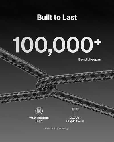 Belkin USB C to USB C 60W Braided Cable 2 Pack, 3.3ft iPhone Charger Cord - color: Black, style: 3.3 ft - 2 pack