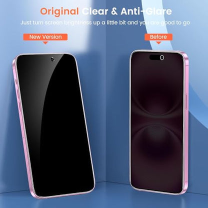 Fotbor 2 Pack Compatible for iPhone 15/iPhone 16 Privacy Screen Protector, Anti Spy Private Case Friendly Anti-Scratch 9H Hardness Tempered Glass - size: iPhone 15/16 - 6.7 inch
