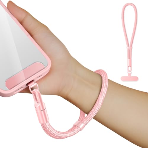saxsion Lanyard for Phone, Self-Locking Phone Wrist Strap with 0.4mm Ultra-Thin Clip & 360° Hook, Anti-Drop and anti theft phone Strap (Pink) - color: Pink