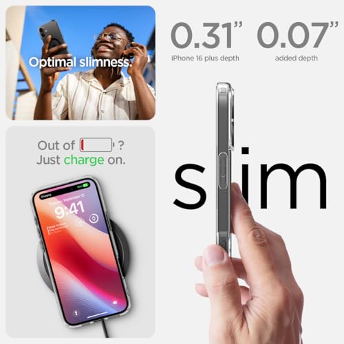 Spigen for iPhone 16 Plus Case, Ultra Hybrid MagFit [Anti-Yellowing] [Compatible with Magsafe] - Clear Black - color: Clear Black, size: iPhone 16 Plus