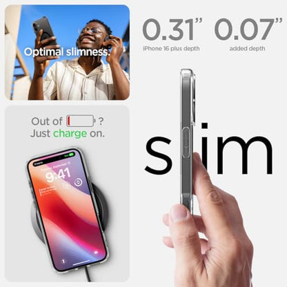Spigen for iPhone 16 Plus Case, Ultra Hybrid MagFit [Anti-Yellowing] [Compatible with Magsafe] - Clear Black - color: Clear Black, size: iPhone 16 Plus