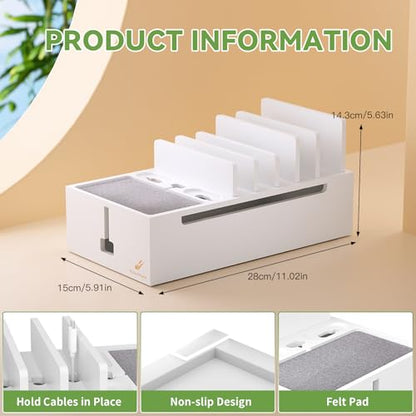 Pezin & Hulin Bamboo Charging Dock Station for Electronic Devices-White - color: White
