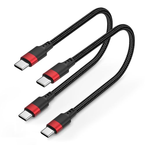 1ft Short USB C to USB C Cable, 2Pack PD 60W C to C Fast Charging Cord - size: 1 FT