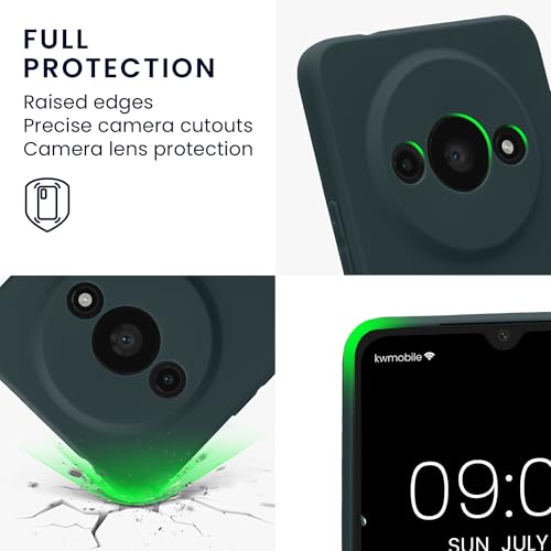 kwmobile Case Compatible with Xiaomi Redmi A3 Case - Protective Slim TPU Phone Cover - Soft Matte Finish - Dark Slate - color: Dark Slate