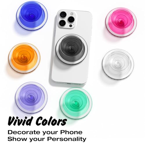 Svanove Magnetic Phone Grip Compatible with Magsafe, Mag Safe Translucent Clear Grip Collapsible Kickstand for iPhone Samsung Pixel, Cute Transparent Silicone Removable Phone Stand Holder, Clear - color: Clear, style: Magnetic
