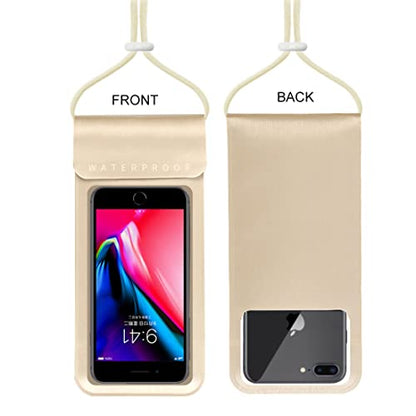 Waterproof Phone Pouch,IPX8 Waterproof Phone Case Bag Holder Dry Pouch for iPhone 13 Pro Max/13 Pro/13/12/12 Pro Max/11/11 Pro Max/Xs Max/XR to 6.9" for Kayaking Swimming Beach(Gold) - color: Gold to 6.9"