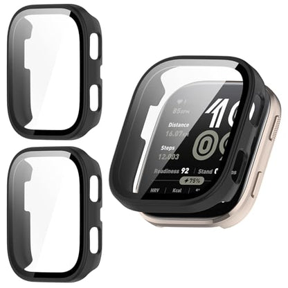 2 Pack for Amazfit Bip 6 Screen Protector Case - color: Black+Black
