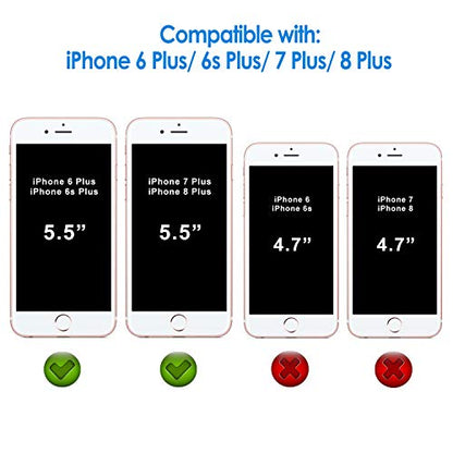 JETech Screen Protector for iPhone 8 Plus/7 Plus/6s Plus/6 Plus, 3-Pack | HD Clear, Tempered Glass Film, Anti-Scratch Glass - size: iPhone 8 Plus/7 Plus/6S Plus/6 Plus