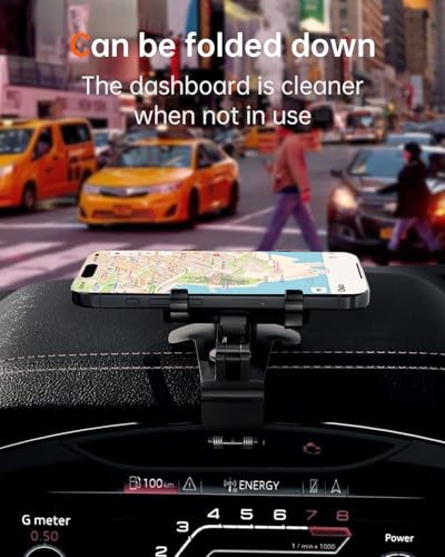 Car Phone Holder Mount Dashboard Upgrade 360 Degree Rotation Rear View Mirror and Sun Visor Multifunctional Clip Design Car Universal Phone Mount Compatible with 4-7 inch cellphones