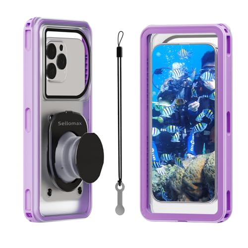 Waterproof Phone Pouch with Lanyard, 7.5'' Floating IPX8 - Purple | Dry Bag for Snorkeling & Diving, Underwater HD Photo & Video Touchscreen, Fits iPhone 17/16/15 Pro Max Galaxy S25 All Phones - color: Purple