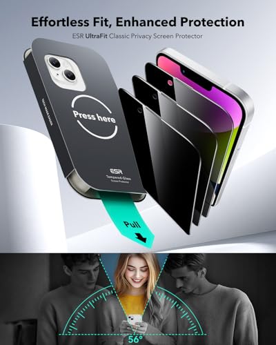 ESR 3 Pack for iPhone 14 Plus/13 Pro Max Privacy Screen Protector, Classic - size: iPhone 14 Plus/13 Pro Max 6.7 inch