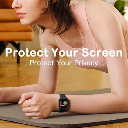 Adorve Privacy Case for Apple Watch Series 10 42mm Screen Protector, Anti-Spy Cover for iWatch Series 11 10 42 mm, 8 Pack, Black Clear Pink Starlight Rose Pink Pine Green Milk Tea Smoke Violet - size: 42mm for Series 11/10