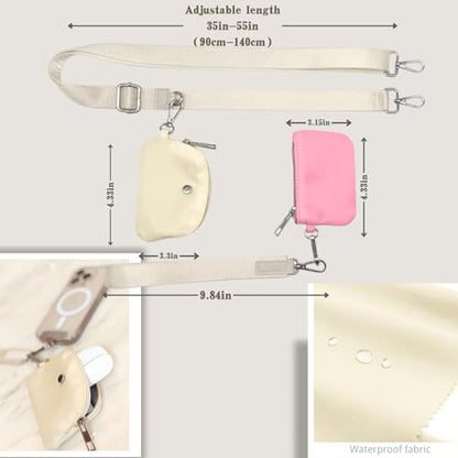 S&loyoe Clip and Go Strap for Phone with Wallet Crossbody Phone Lanyard Adjustable Strap with Detachable Wristlet Wallets