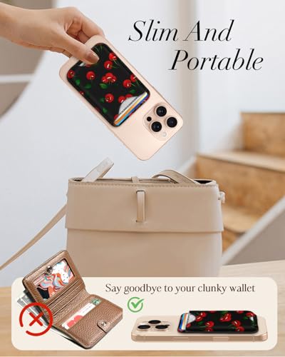 Shorogyt Compatible with Magsafe Wallet for Women, Cherry - color: Cherry