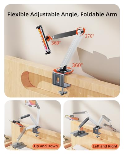 Adjustable Tablet Stand for Desk & Bed,360 Degree Rotation Mount